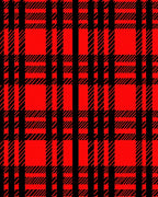 Bold Red Black Plaid Stripes Rug