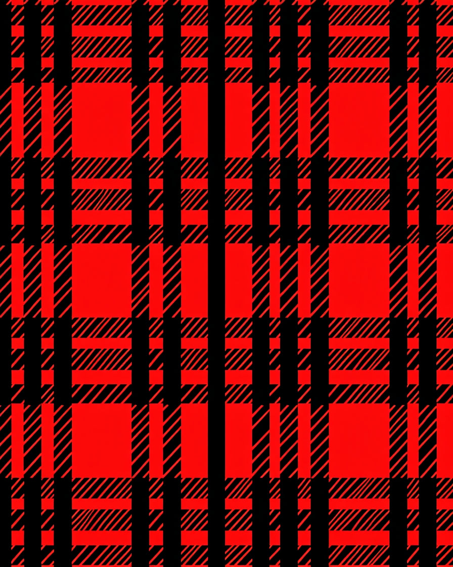 Bold Red Black Plaid Stripes Rug