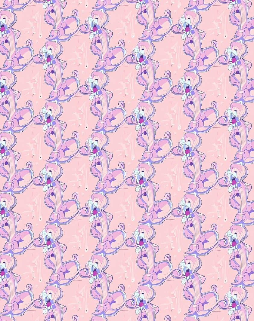 Whimsical Pink Poodle Abstract Rug