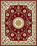 Crimson Floral Medallion Rug