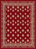 Crimson Starburst Border Rug