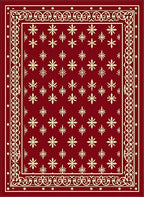 Crimson Starburst Border Rug