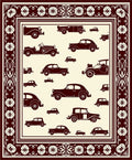 Vintage Car Collection Ivory Background Rug