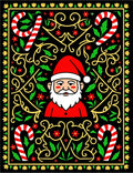 Christmas Santa Claus Candy Cane Swirls Rug