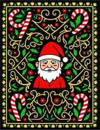 Christmas Santa Claus Candy Cane Swirls Rug
