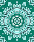 Teal Turquoise Intricate Mandala Bloom Rug