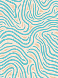 Aqua Tan Abstract Stripe Rug