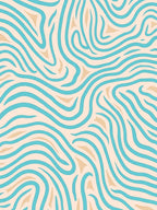 Aqua Tan Abstract Stripe Rug