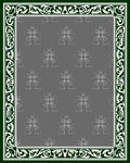 Dark Green Ornate Floral Medallion Rug