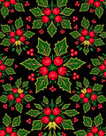 Festive Red Holly Berry Mandala Rug