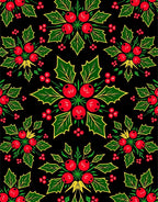 Festive Red Holly Berry Mandala Rug