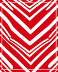 Bold Red White Chevron Stream Rug