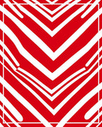Bold Red White Chevron Stream Rug