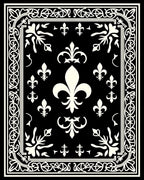Classic Ivory Fleur-de-lis Border Rug