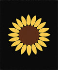 Bold Yellow Sunflower Black Background Rug