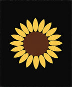 Bold Yellow Sunflower Black Background Rug