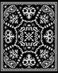 Black white symmetrical starburst medallion Rug