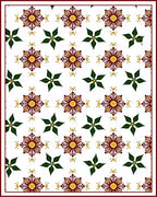 Crimson Gold Starburst Leaf Medallion Rug