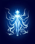 Ethereal Blue Spirit Flowing Hair Rug