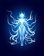 Ethereal Blue Spirit Flowing Hair Rug