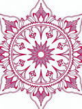 Crimson Mandala Floral Star Rug