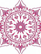Crimson Mandala Floral Star Rug