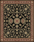 Black and Gold Floral Scroll Rug