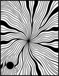 Bold White Black Radial Flow Rug