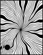 Bold White Black Radial Flow Rug