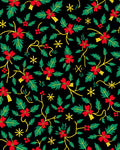 Black Red Holly Berry Vine Rug