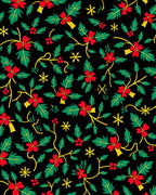 Black Red Holly Berry Vine Rug
