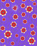 Red Cream Floral Vines Lavender Background Rug