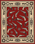 Crimson Revolver Embossed Frame Rug