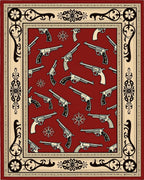 Crimson Revolver Embossed Frame Rug