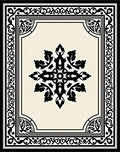 Black Cream Ornate Floral Central Medallion Rug