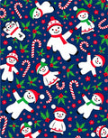 Festive Snowman Candy Cane Holly Rug