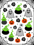 Spooky Halloween Ghosts Pumpkin Spider Medley Rug