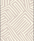 Modern Taupe Geometric Maze Rug