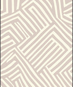 Modern Taupe Geometric Maze Rug