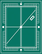 Emerald Green Geometric Grid Rug