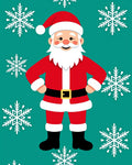 Festive Santa Claus Snowflake Celebration Rug