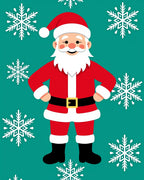 Festive Santa Claus Snowflake Celebration Rug