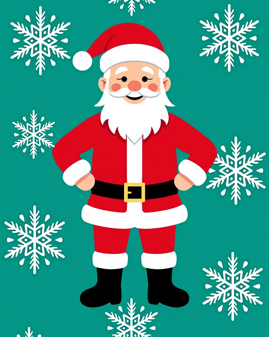 Festive Santa Claus Snowflake Celebration Rug