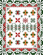 Christmas Gingerbread Man Snowflake Border Rug