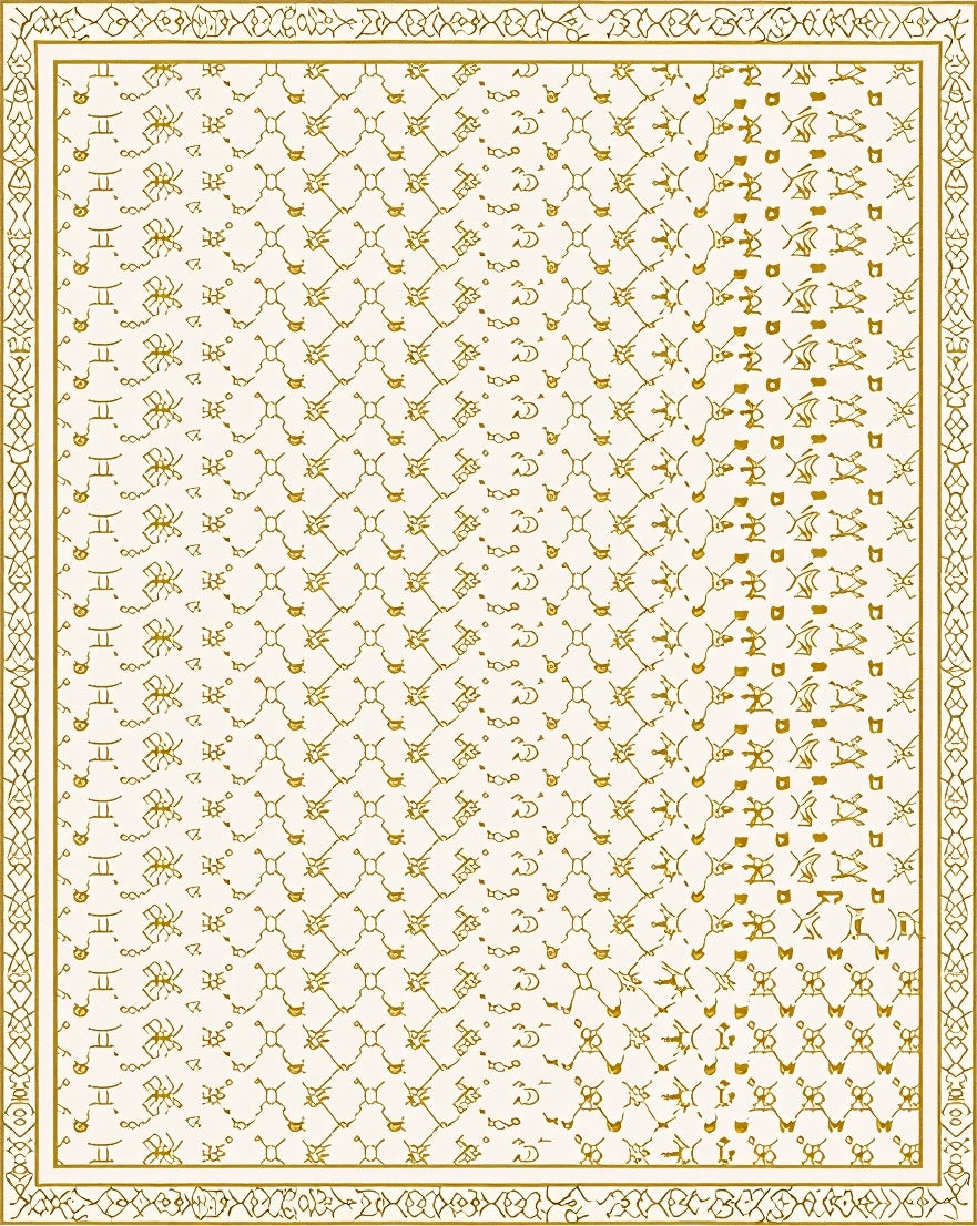 Golden Celestial Constellation Geometric Rug