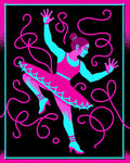 Vibrant Pink Turquoise Ballerina Swirls Rug