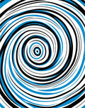 Vibrant Blue Black Swirl Rug