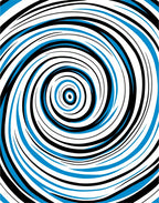 Vibrant Blue Black Swirl Rug