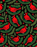 Bold Red Cardinal Evergreen Branch Rug