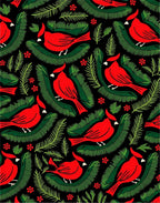 Bold Red Cardinal Evergreen Branch Rug